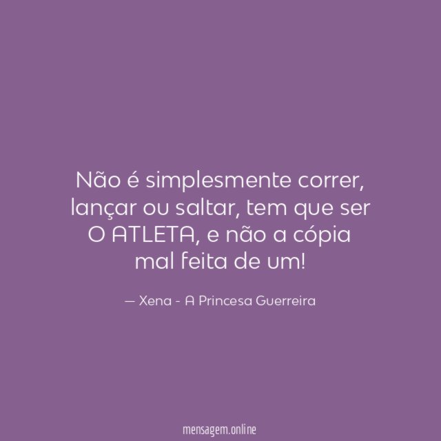 Não é simplesmente correr