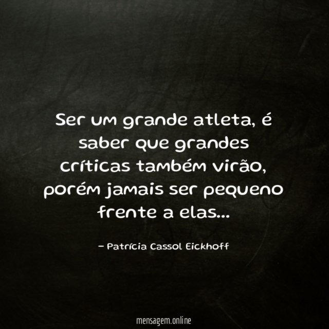 Ser um grande atleta