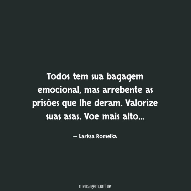 Todos tem sua bagagem emocional