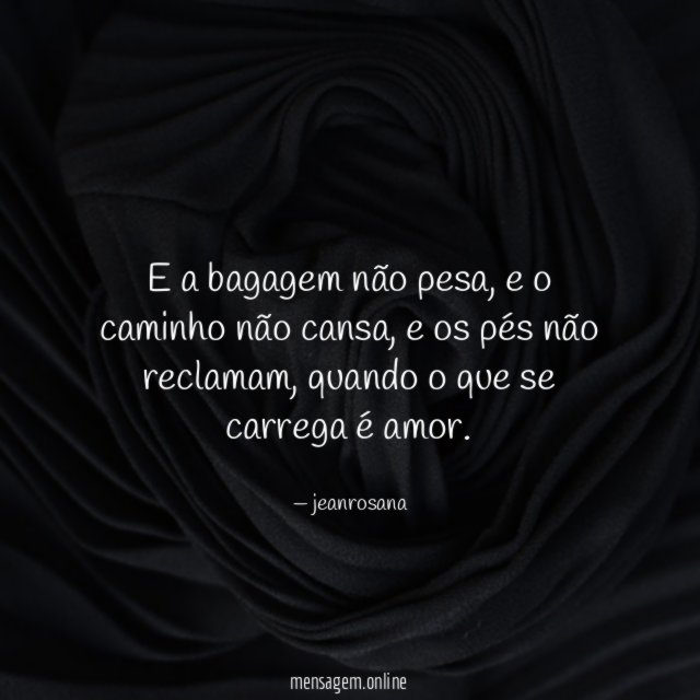E a bagagem não pesa