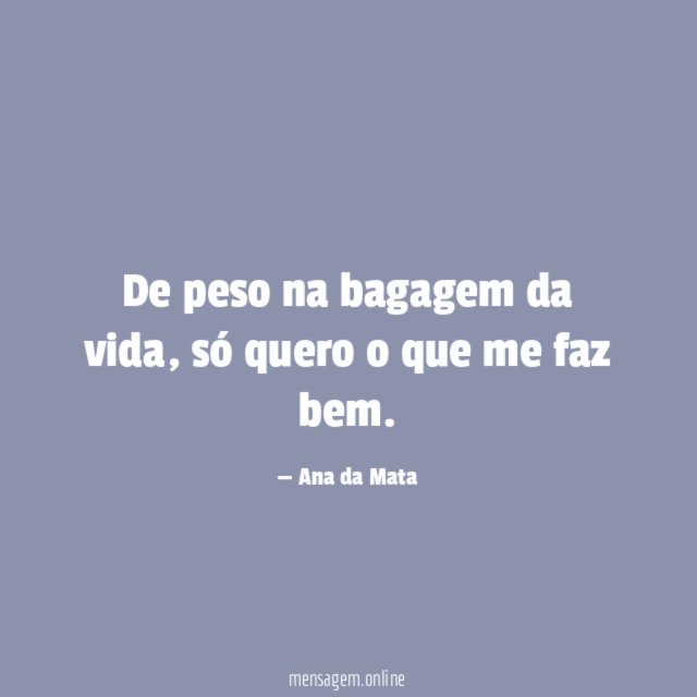 De peso na bagagem da vida