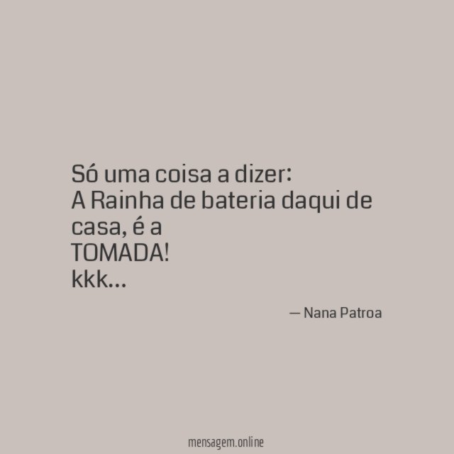 Só uma coisa a dizer: