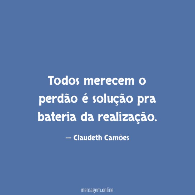 Todos merecem o perdão é solução pra bateria da realização