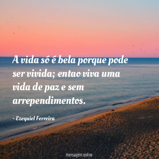 A vida só é bela porque pode ser vivida