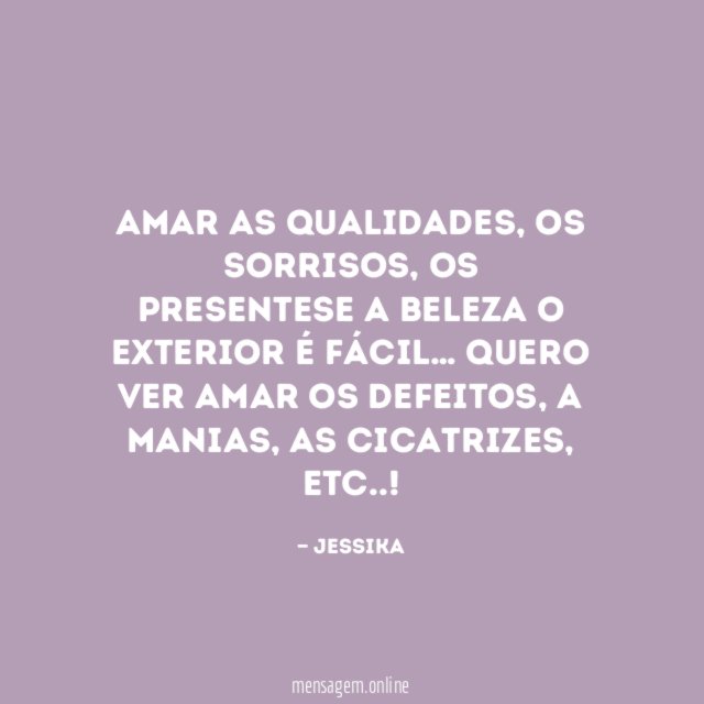 amar as qualidades