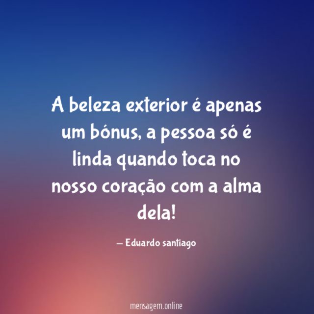 A beleza exterior é apenas um bónus