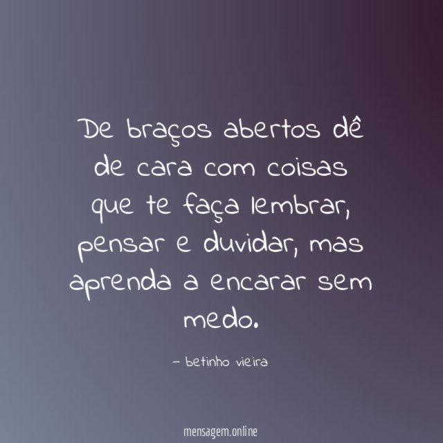De braços abertos dê de cara com coisas