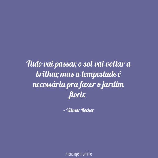 Tudo vai passar