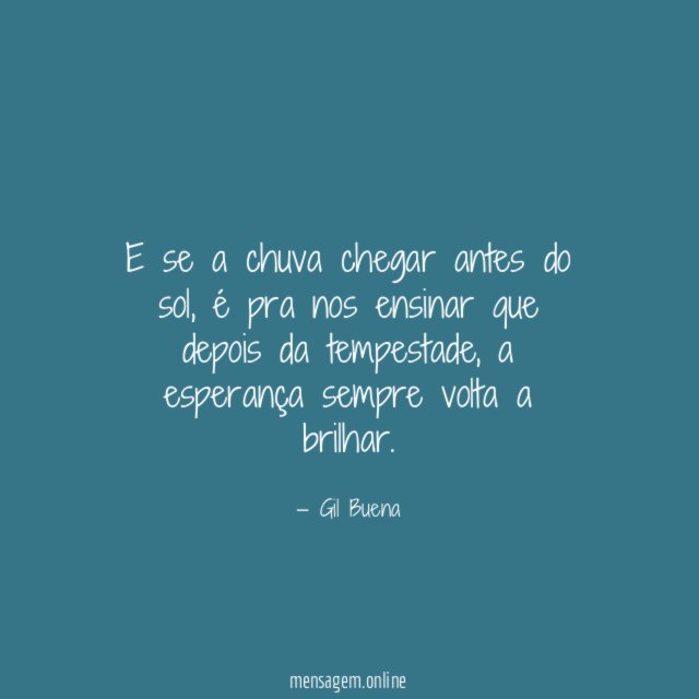 E se a chuva chegar antes do sol