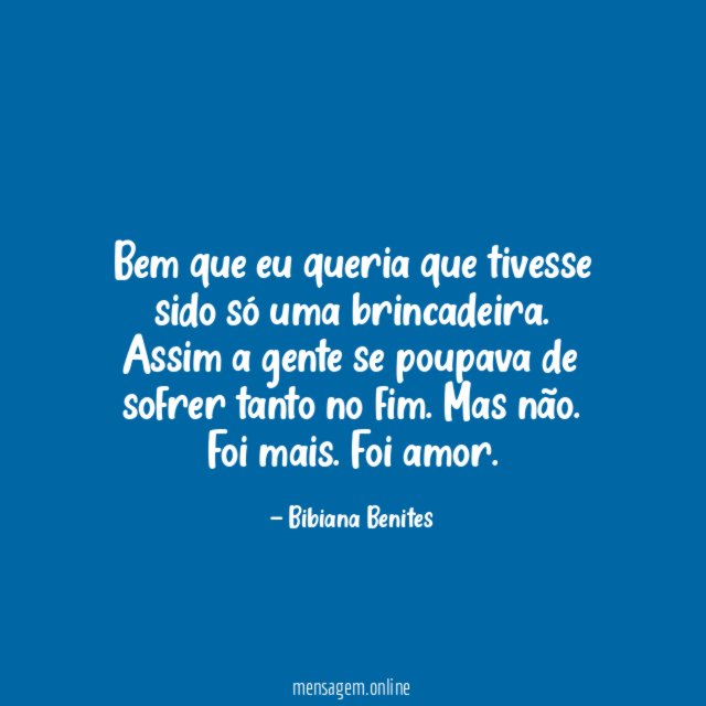 Bem que eu queria que tivesse sido só uma brincadeira