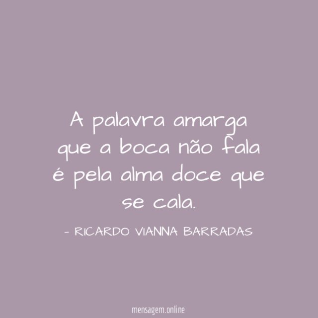 A palavra amarga que a boca não fala