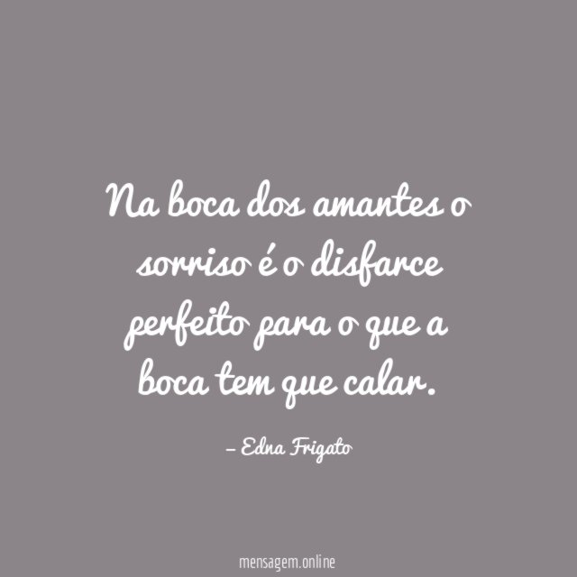 Na boca dos amantes o sorriso é