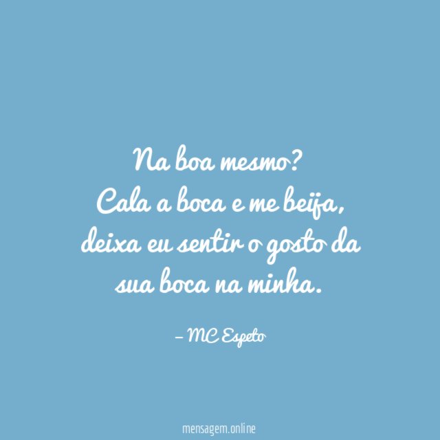 Na boa mesmo
