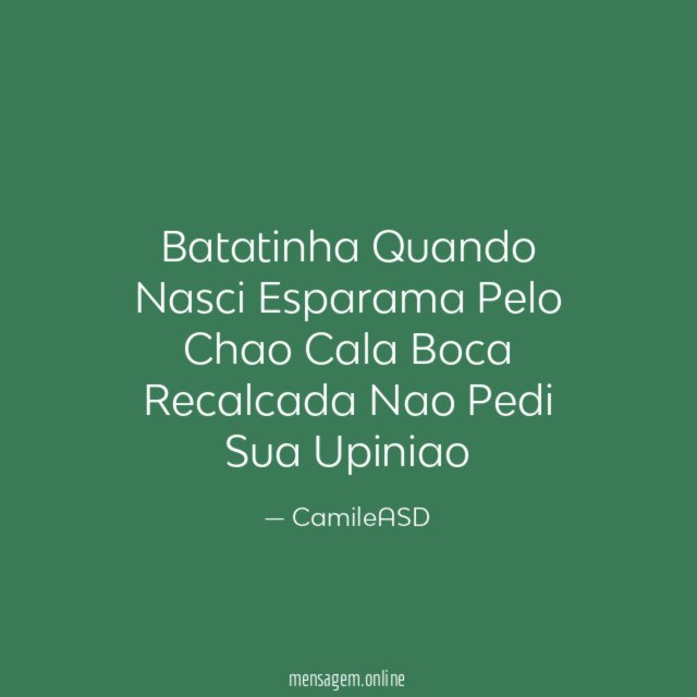Batatinha Quando Nasci Esparama Pelo Chao Cala Boca