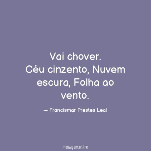 Vai chover.
