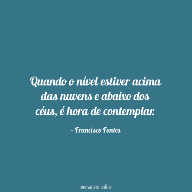 Quando o nível estiver acima das nuvens