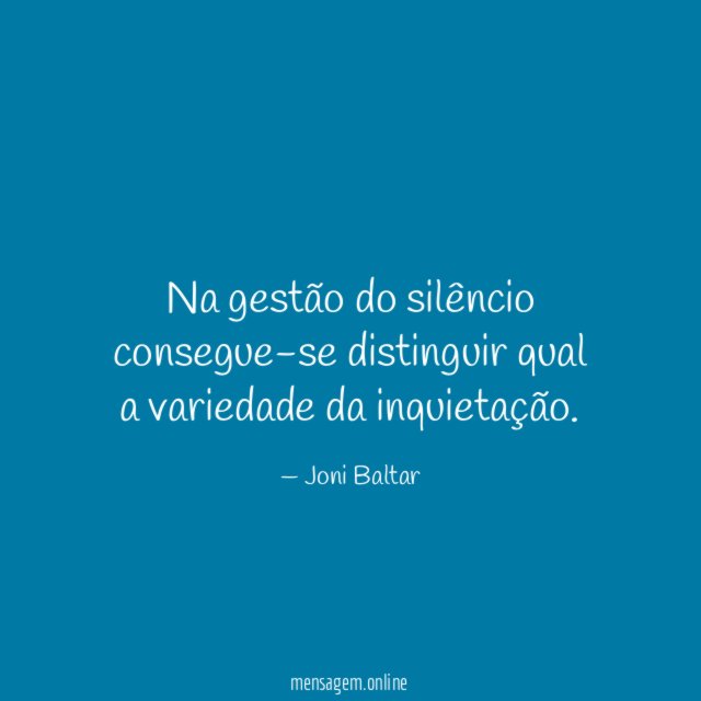 Na gestão do silêncio consegue-se distinguir qual a