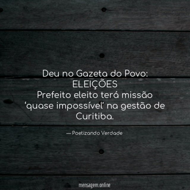 Deu no Gazeta do Povo: