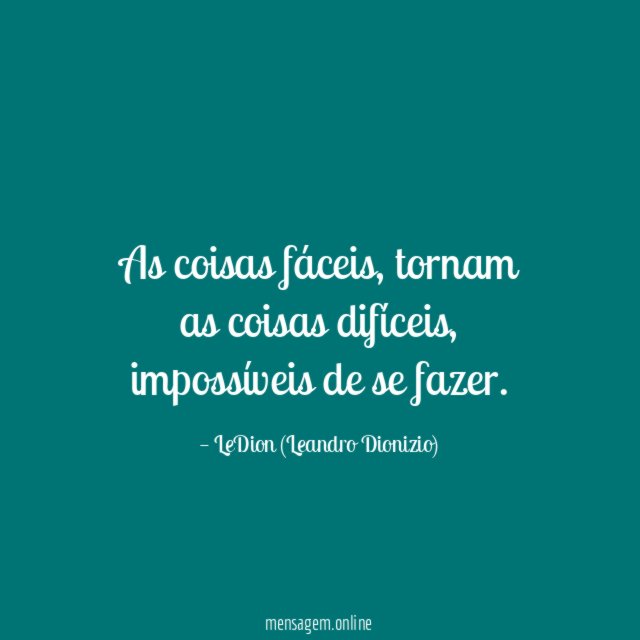 As coisas fáceis