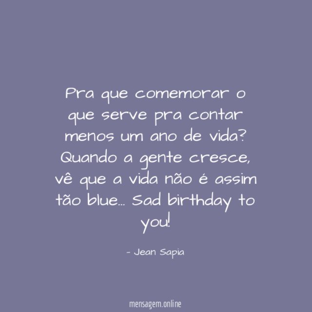 Pra que comemorar o que serve pra contar