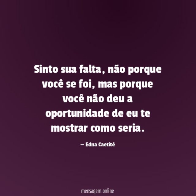 Sinto sua falta