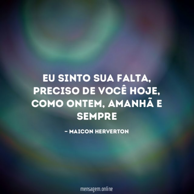Eu sinto sua falta