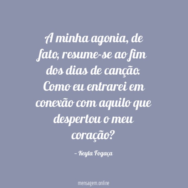 A minha agonia
