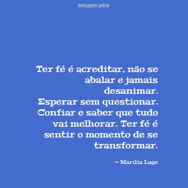 Ter fé é acreditar
