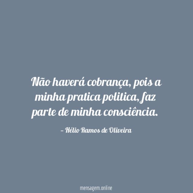 Não haverá cobrança