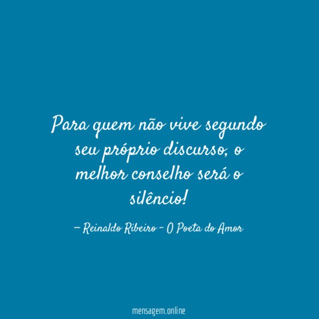 Para quem não vive segundo seu próprio discurso