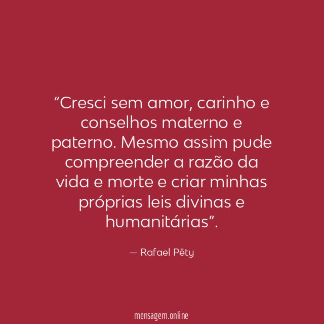 Cresci sem amor