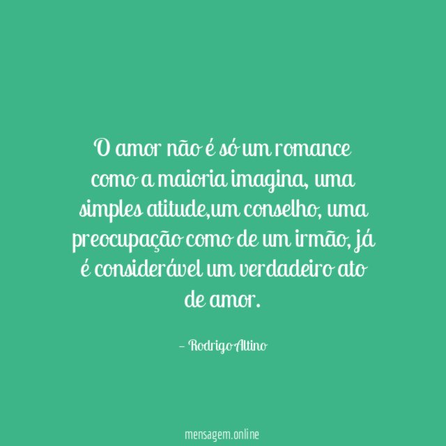 O amor não é só um romance como a maioria imagina