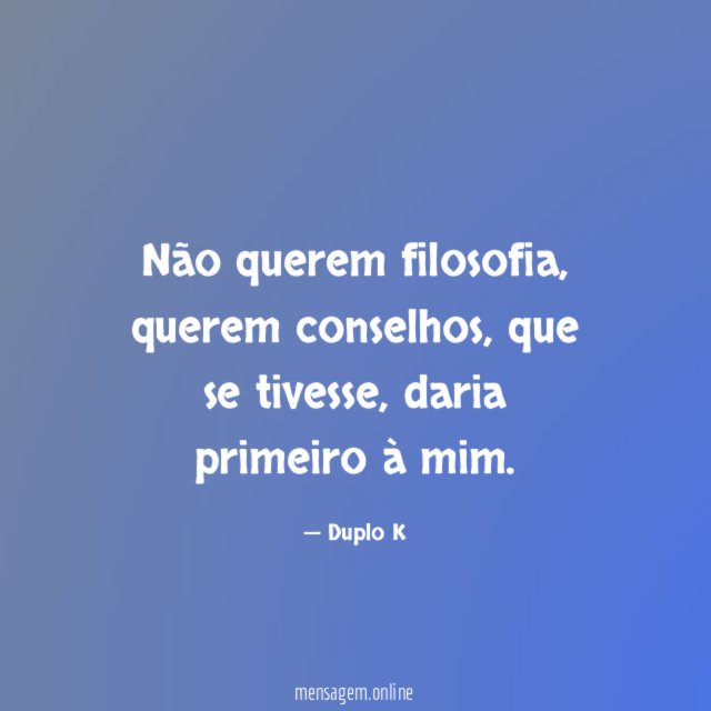Não querem filosofia