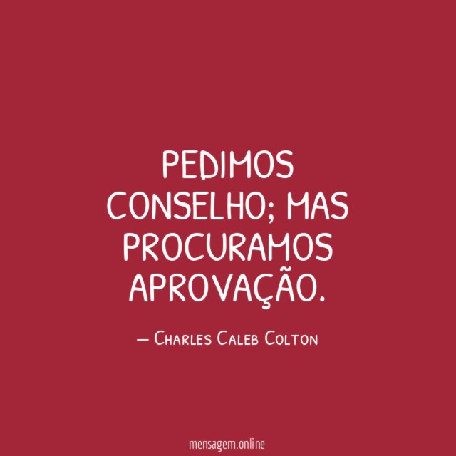 Pedimos conselho