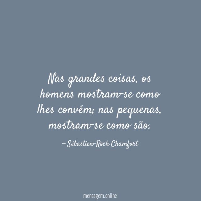 Nas grandes coisas