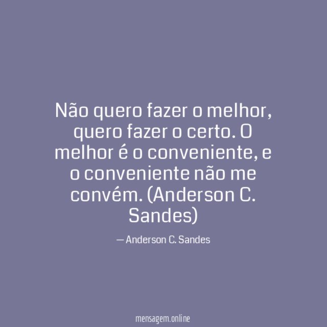 Não quero fazer o melhor