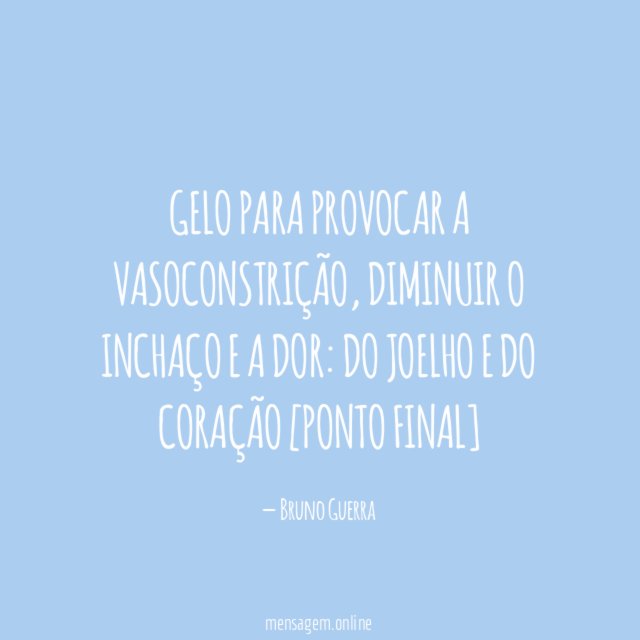 GELO para provocar a vasoconstrição