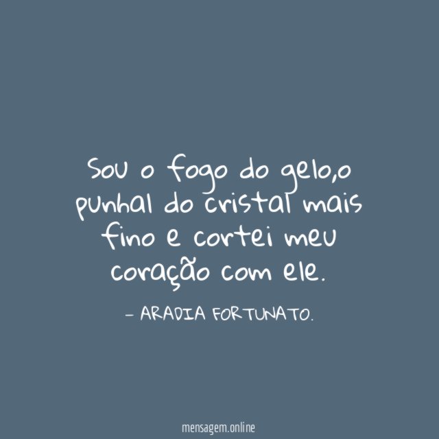 Sou o fogo do gelo
