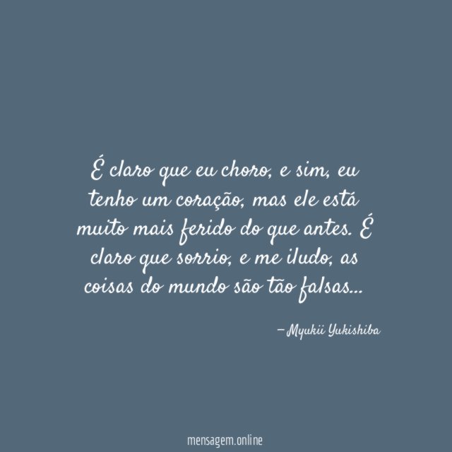 É claro que eu choro