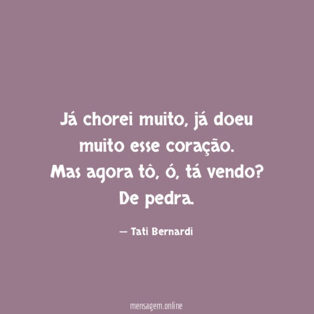 Já chorei muito