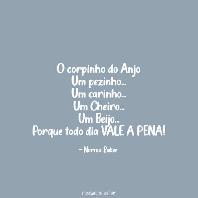 O corpinho do Anjo Um pezinho