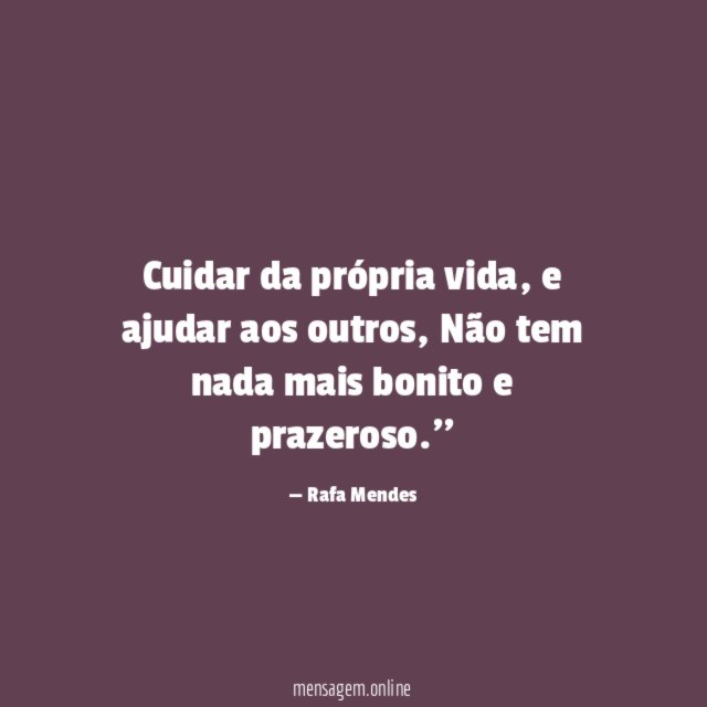 Cuidar da própria vida