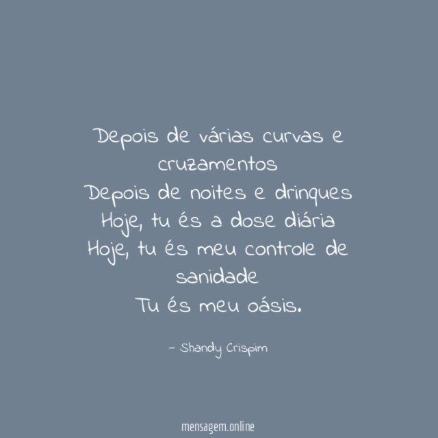Depois de várias curvas e cruzamentos Depois de noites