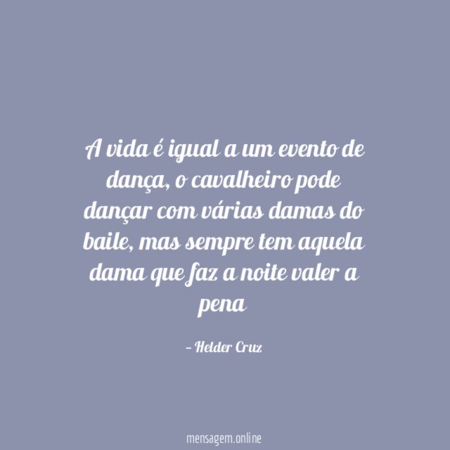 A vida é igual a um evento de dança