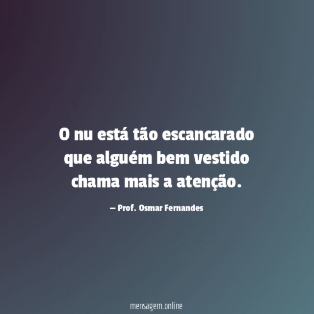 O nu está tão escancarado que alguém bem