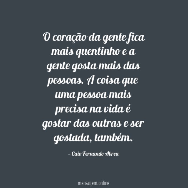 O coração da gente fica mais quentinho