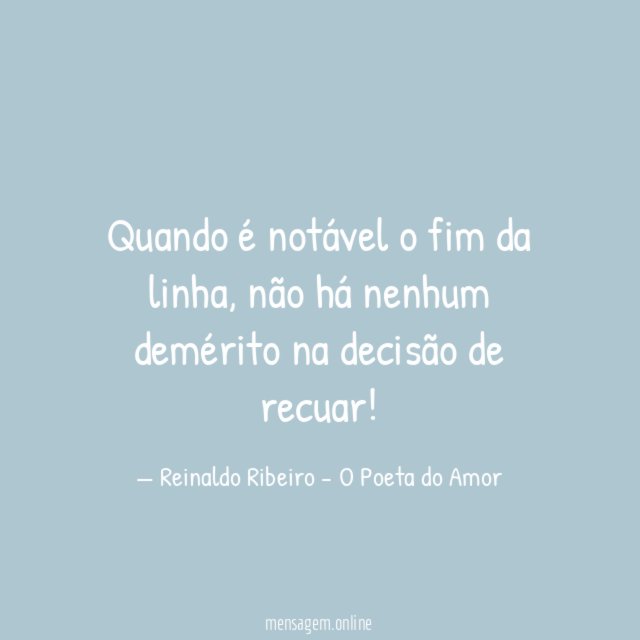 Quando é notável o fim da linha