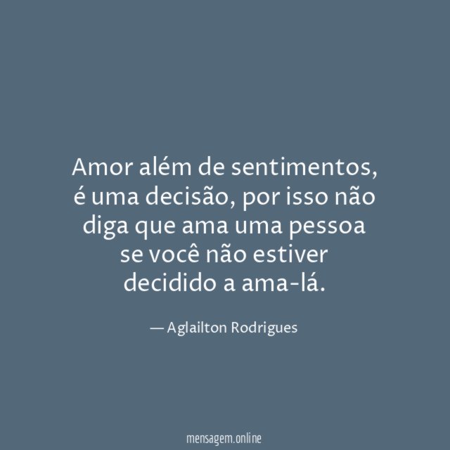 Amor além de sentimentos