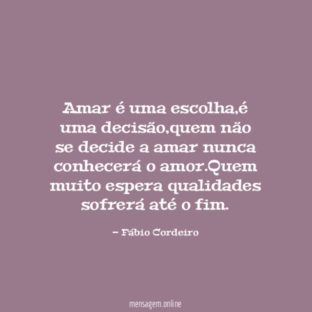 Amar é uma escolha