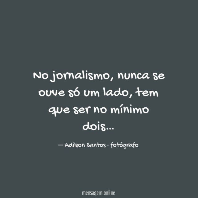 No jornalismo